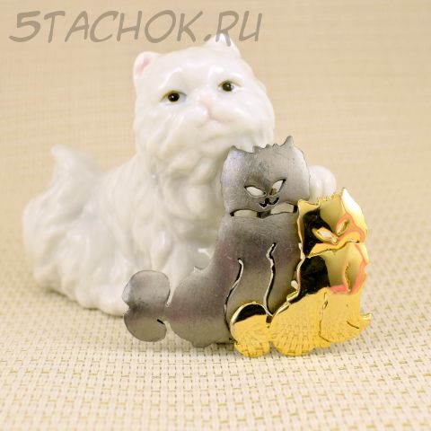 Брошь "Пара персидских котов" (Ultra Craft США)