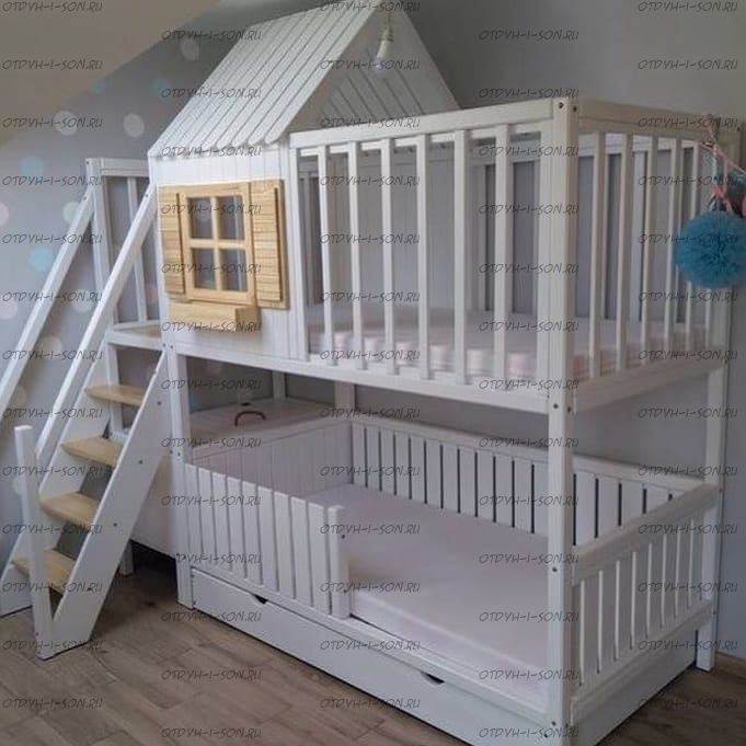 Кровать двухъярусная Домик Little №4