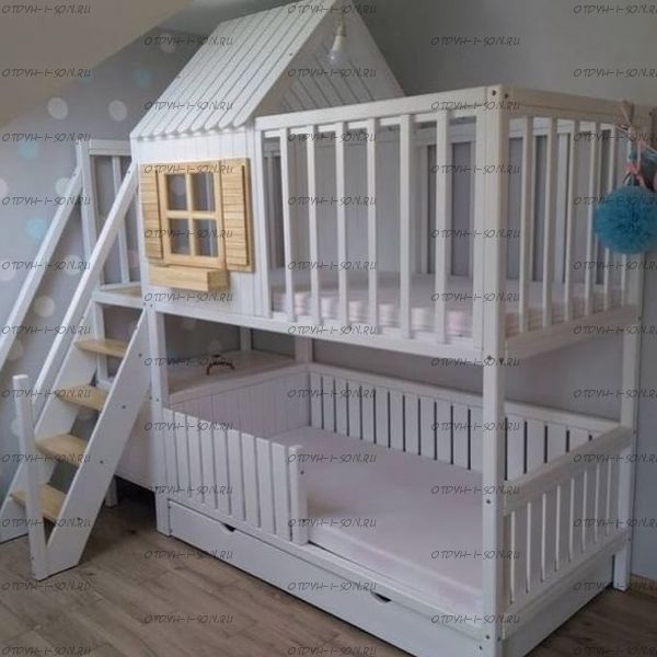 Кровать двухъярусная Домик Little №4