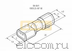 КЛЕММА ПЛОСКАЯ полностью изолированная ( VF 1.25- 187(8) А) REXANT