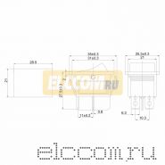 Выключатель клавишный 250V 15А (4с) (ON)-OFF черный Б/Фикс (RWB-501, SC-767)