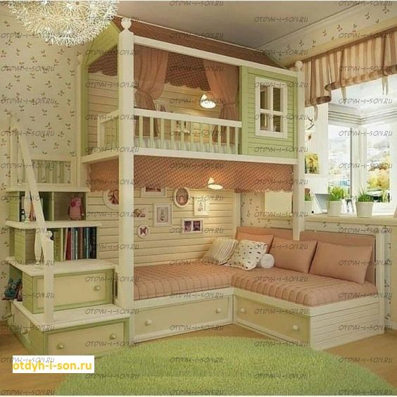 Двухъярусная кровать домик Wood Fantasy №21
