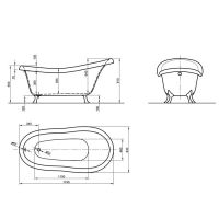 Акриловая ванна Knief Victorian 0100-061-01 174 схема 2