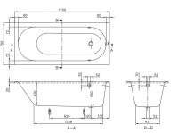 Ванна квариловая Villeroy&Boch Oberon UBQ170OBE2V-01 схема 4