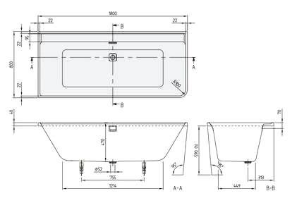 Ванна Villeroy&Boch Collaro UBA180COR9CBCVD01 ФОТО