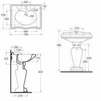 Раковина Migliore Impero ML.IMP-25.370.bi 70x55 схема 4