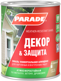 Эмаль Универсальная Алкидная 750мл Супербелая Parade A1 Декор & Защита