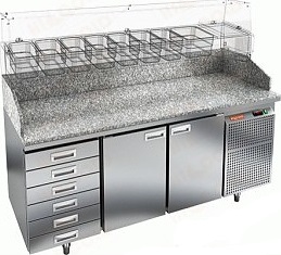 Стол для пиццы Hicold PZ4-11GN 6R (без витрины)