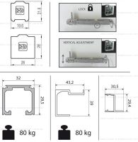 Комплект фурнитуры Krona Koblenz 0600-50 ABS на 1 дверь до 50 кг с доводчиком.