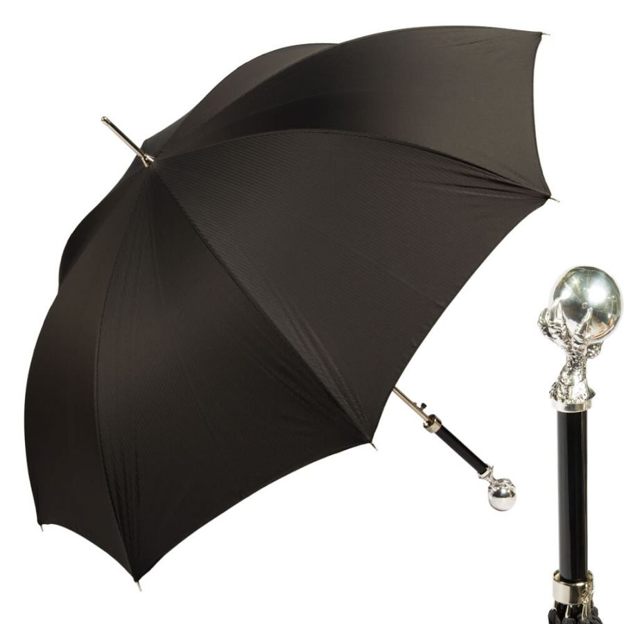 Зонт-трость Pasotti Artiglio Silver StripesS Black