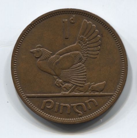 1 пенни 1968 года Ирландия
