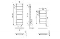 Хромированный полотенцесушитель на отопление для ванной Zehnder Nobis лесенка NOB-150-050 50x152 см схема 2