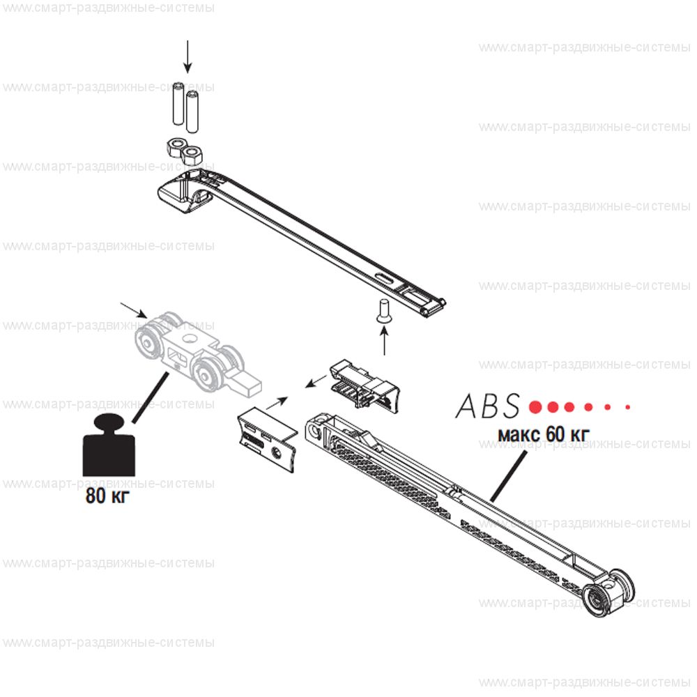 Доводчик для дверей Krona Koblenz ABS/60 0400/0450 на 1 дверь до 60 кг