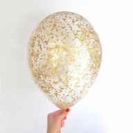 Шар (12''/30) с конфетти крошка Золото