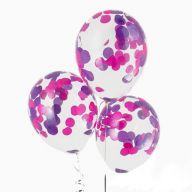 Шар (12''/30) с конфетти круги Фуксия/Фиолетовый