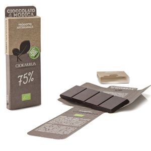 Шоколад Горький 75% какао био Ciokarrua Cioccolato di Modica Biologico IGP Cacao 75% 50 г - Италия