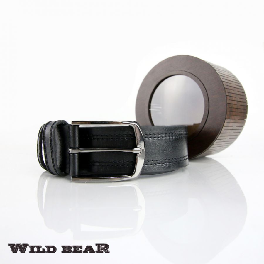 Ремень WILD BEAR RM-003f Black Premium (в деревянном футляре)