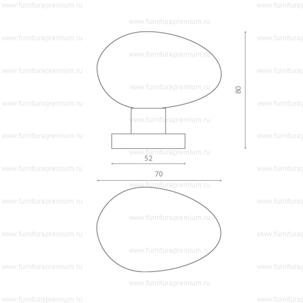 Комплект кноб Glass Design OVO Liscio