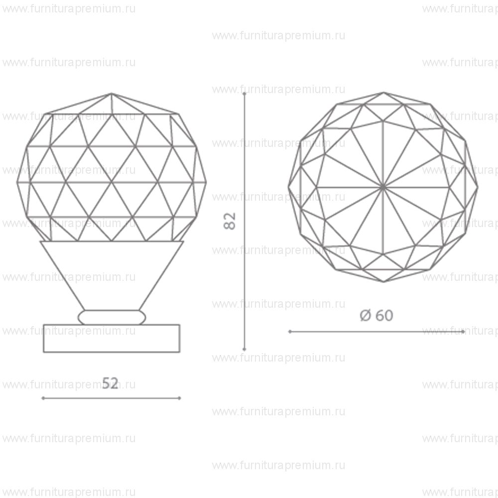 Комплект кноб Glass Design Geo60