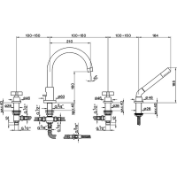 Смеситель для ванны Cisal Barcelona BA000250/BA000260 схема 2