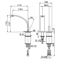 Смеситель для раковины Cisal Wave WA006520 схема 3