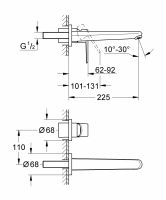 Смеситель Grohe Eurodisc Cosmopolitan для раковины 19974002 схема 2