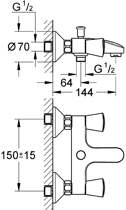 Смеситель Grohe Costa S для ванны 25483001 ФОТО