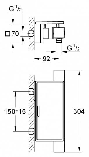 Смеситель Grohe Grohtherm Cube для душа 34491000 ФОТО