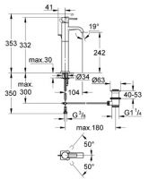 Смеситель Grohe Allureсвободностоящих раковин 32760000 схема 2