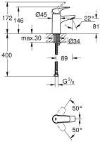 Смеситель Grohe BauFlow для раковины 23752000 схема 2