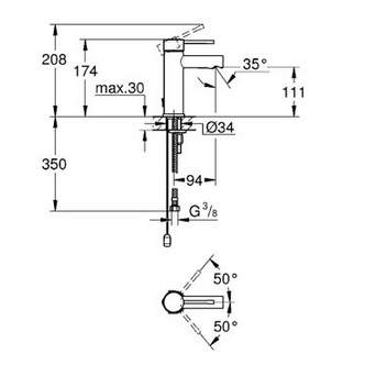 Смеситель Grohe Essence New для раковины 32899001 ФОТО