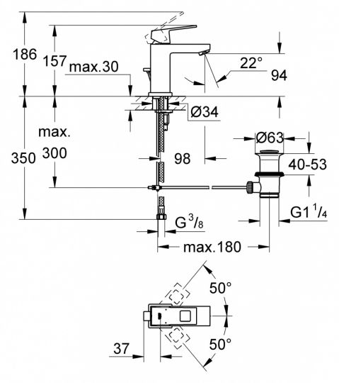 Смеситель Grohe Eurocube для раковины 2312700E ФОТО