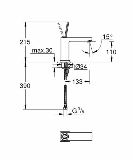 Смеситель Grohe Eurocube Joy для раковины 23658000 ФОТО