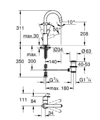 Смеситель Grohe Eurosmart New для раковины 23537002 ФОТО