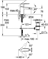 Смеситель Grohe Eurostyle Cosmopolitan для биде 33565002 схема 2