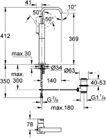 Смеситель Grohe Allure для раковины 32249000 схема 2