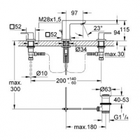 Смеситель Grohe Eurocube для раковины 20351000 схема 2