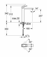 Смеситель Grohe Eurocube для раковины 23406000 схема 2