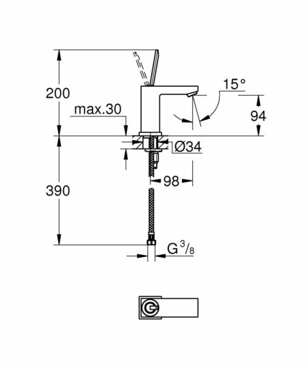 Смеситель Grohe Eurocube для раковины 23656000 ФОТО