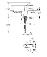 Смеситель Grohe Eurodisc Cosmopolitan для раковины 3317820E схема 5