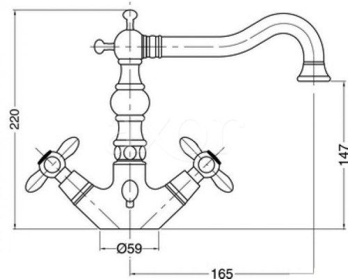 Migliore Princeton Plus смеситель для раковины ML.PRP-8034.cr ФОТО