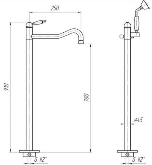 Напольный смеситель для ванны Migliore Oxford ML.OXF-6360.bi.br ФОТО