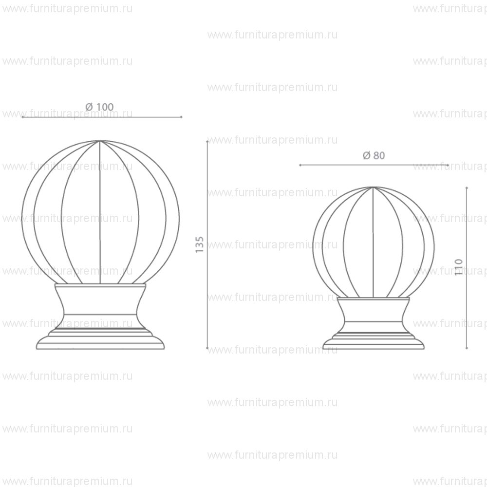 Ручка кноб Glass Design Margherita (глухая)