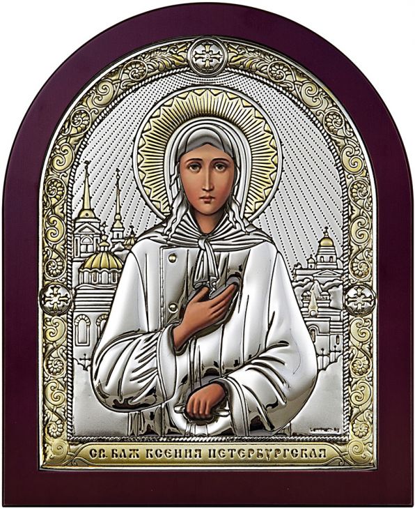 Серебряная икона Святая Ксения Петербургская (Италия)