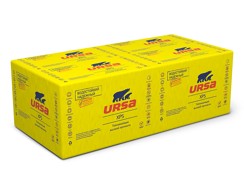 Утеплитель Ursa XPS N-III-G4 (со ступенчатой кромкой), 1180*600*30мм, 8.50м2, 0.255м3