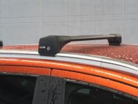 Багажник на интегрированные рейлинги Lada Vesta SW / SW Cross, Lux Bridge, крыловидные дуги (черный цвет)