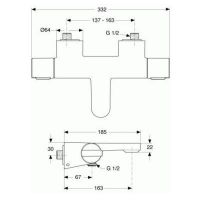 Смеситель Jado Neon для ванны A5576AA схема 2