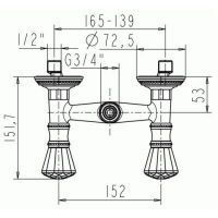 Смеситель Jado Perlrand Cristal для душа H3156A4 схема 2