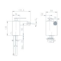 Смеситель Jado Cubic для биде F1425AA схема 2