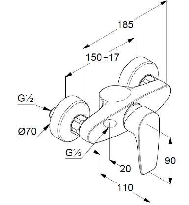 Смеситель Kludi Pure&Solid для душа 348410575 ФОТО